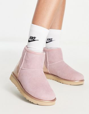 UGG Classic Miniboots in pink and rose gold