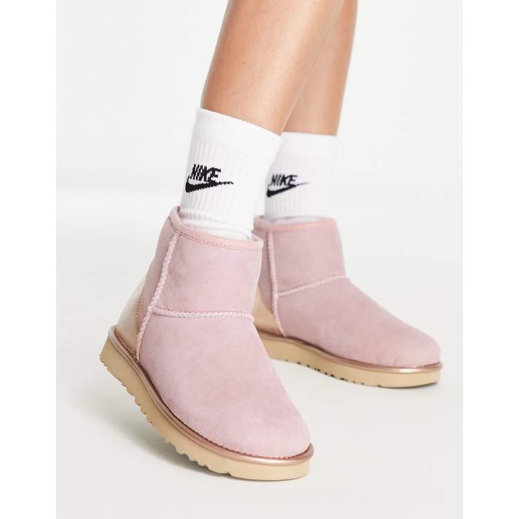 UGG Classic Miniboots in pink and rose gold ASOS