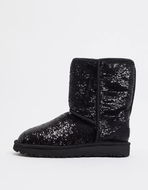 Black sequin ugg shop boots size 10