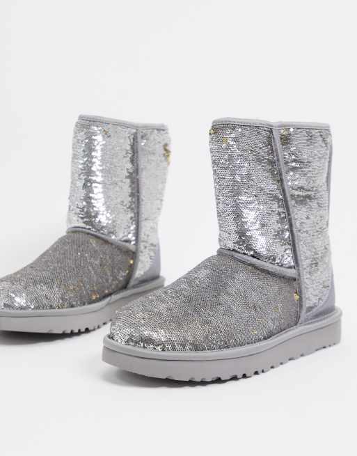 Silver sequin ugg on sale boots on sale