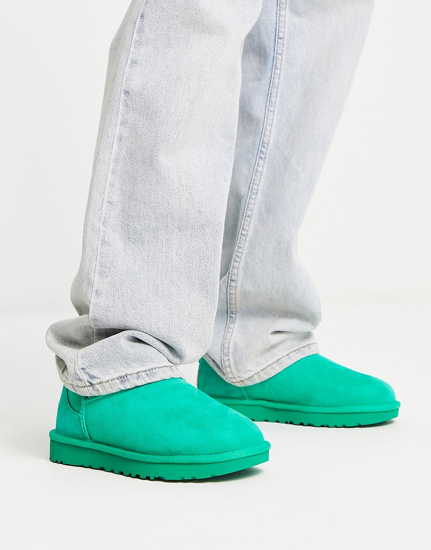 UGG classic ultra mini boots in emerald green