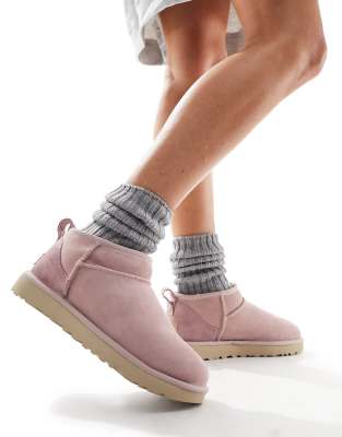 Shop Ugg Classic Ultra Mini Boots In Pink