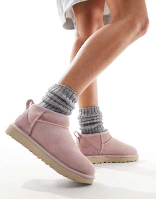 UGG Classic ultra mini boots in pink ASOS