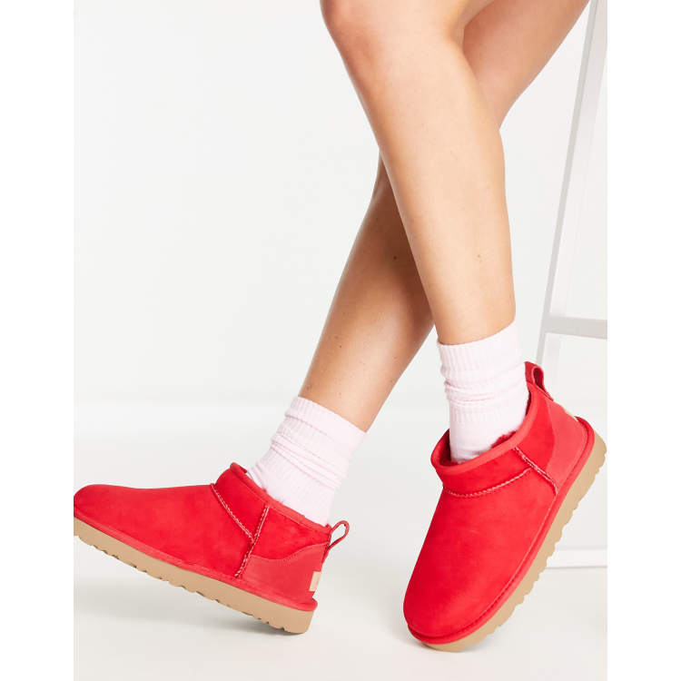 UGG Classic Ultra Mini boots in red ASOS