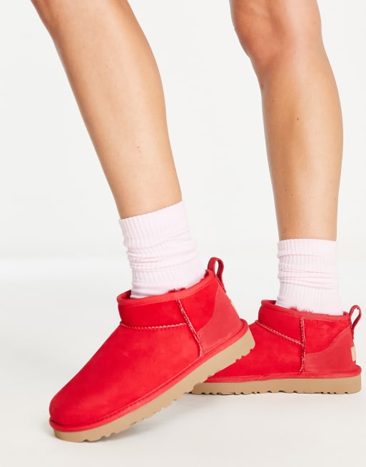 UGG Classic Ultra Mini boots in red ASOS