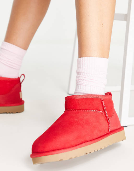 UGG Classic Ultra Mini boots in red ASOS