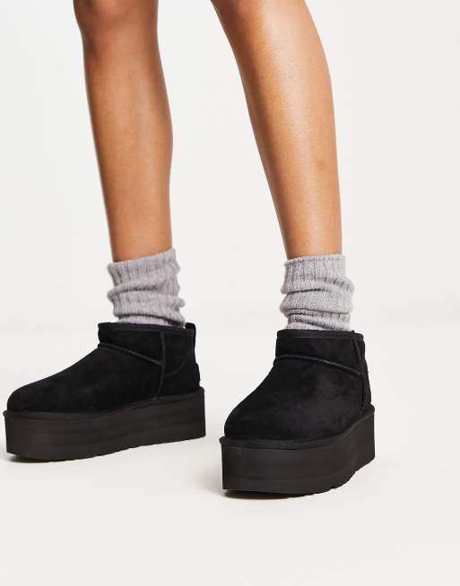 UGG Classic ultra mini platform boots in black