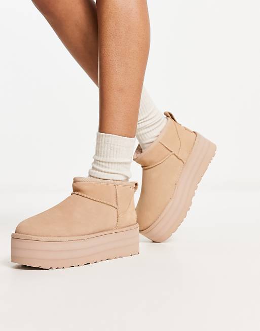 UGG Classic Ultra Mini Platform boots in driftwood ASOS ugg ultra mini platform