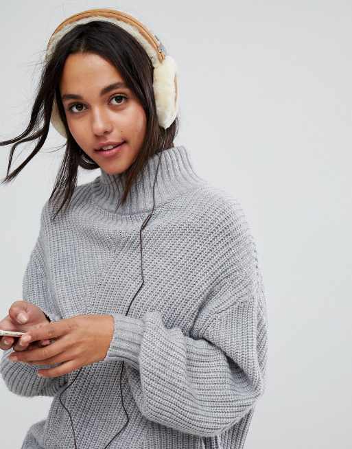 UGG Classic Wired Sheepskin Chestnut Earmuff Headphones ASOS