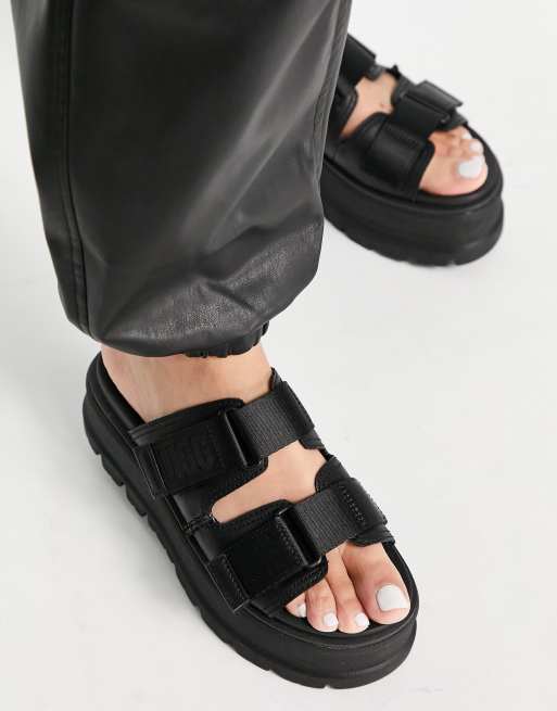 UGG Clem sandals in black leather | ASOS