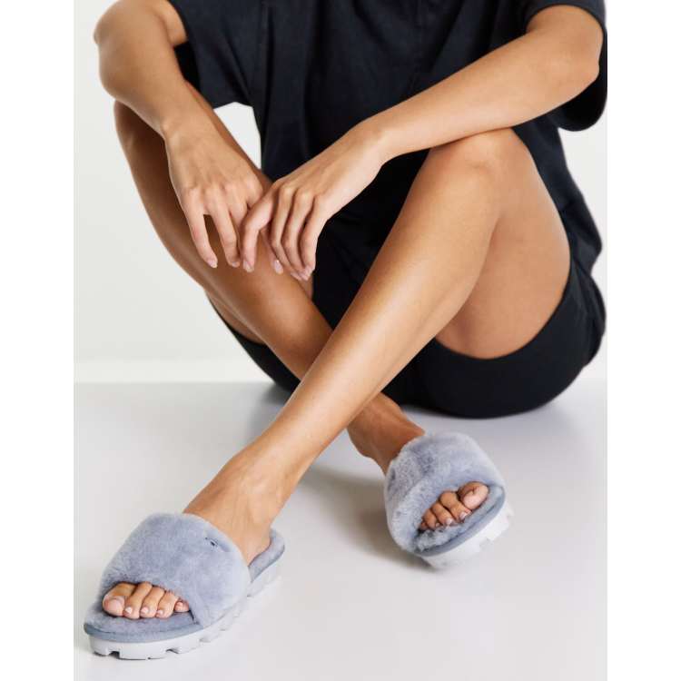 UGG Cozette slipper slides in ash fog ASOS