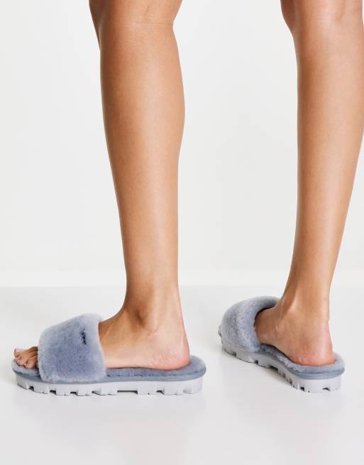 Ugg store silver sliders