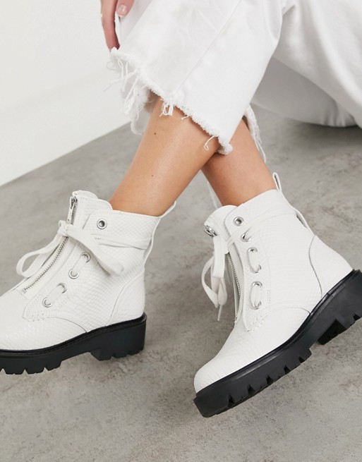 UGG daren chunky lace up boots in white