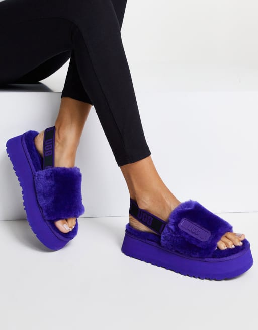 UGG Disco slide flatform sandals in violet night