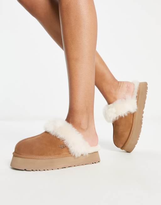 UGG Disquette slides in chestnut | ASOS