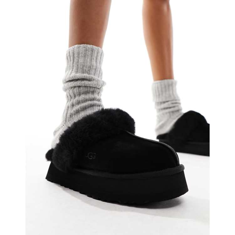 Black best sale ugg slippers