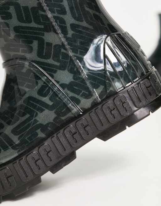 UGG – Drizlita – Svarta gummistövlar med grafiskt monogram, 2 av 4