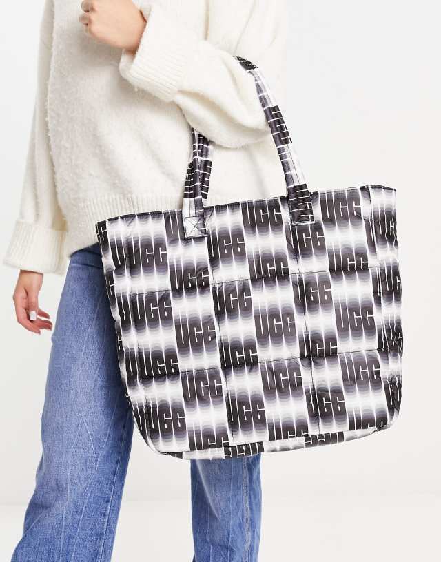 UGG Ellory puff tote bag in wavelength print