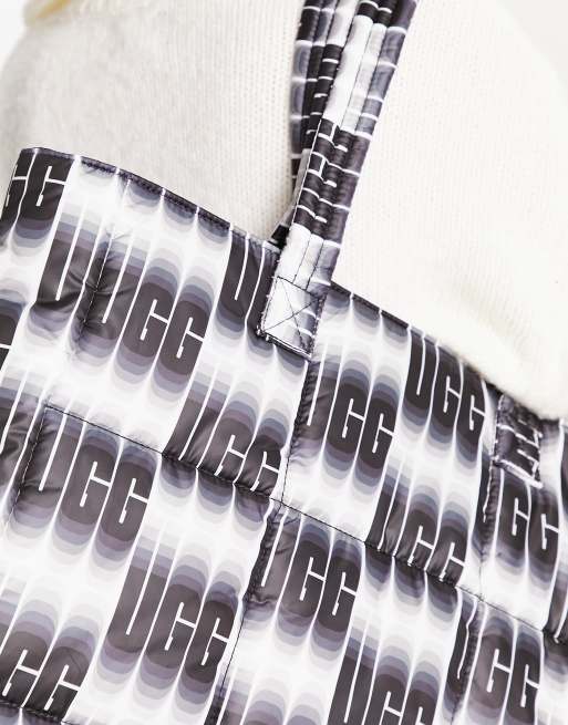 UGG Ellory puff tote bag in wavelength print | ASOS