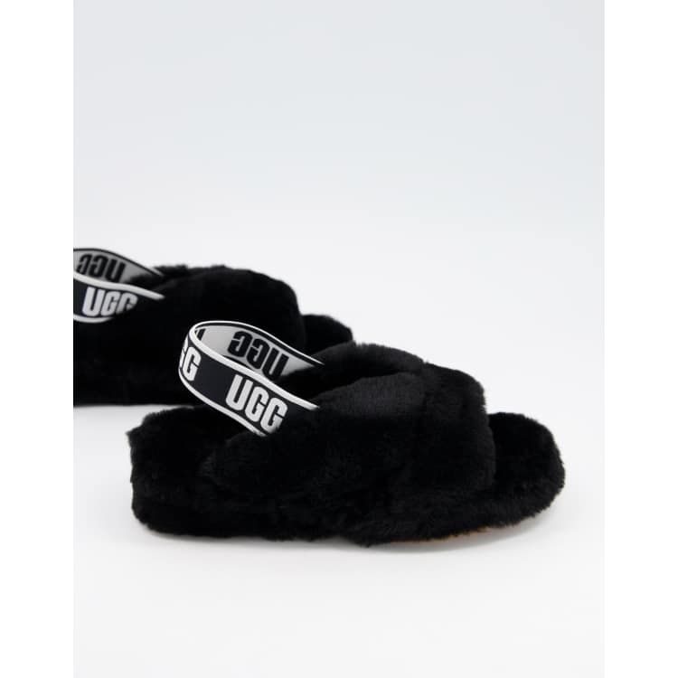 Ugg black slide online slippers