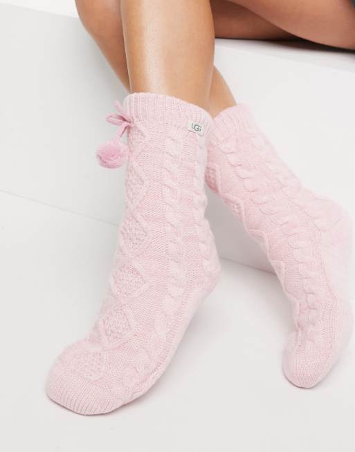 ASOS pom socks in | fleece with pom pink lined UGG