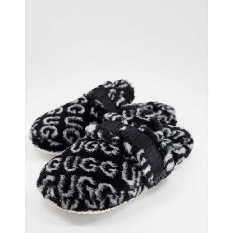 Black leopard discount print ugg slippers