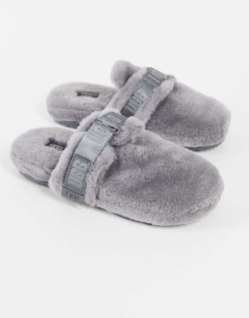 Ugg fluff it sheepskin slippers in grey ASOS