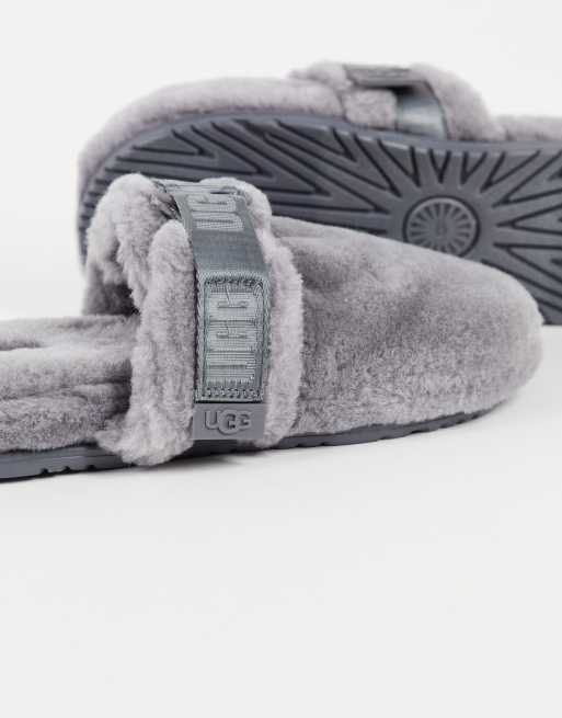 Grey fluffy ugg discount slippers