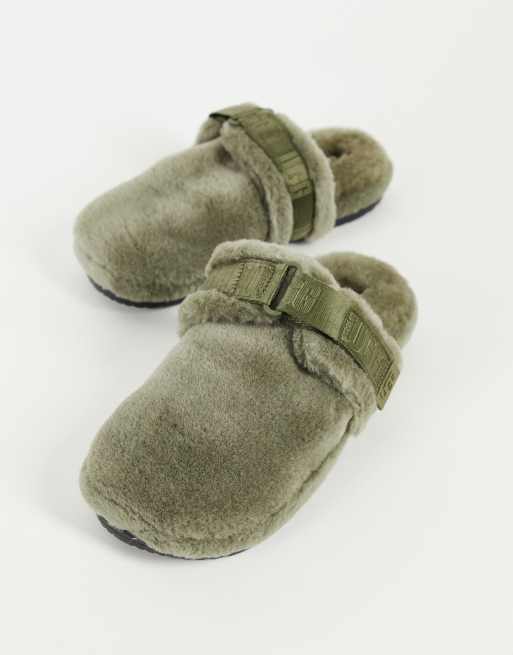 Ugg olive leather hot sale and sheepskin sneaker