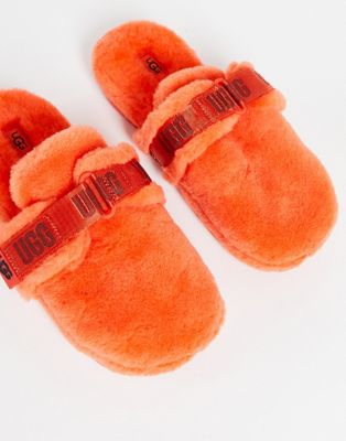 Ugg fluff it sheepskin slippers in orange