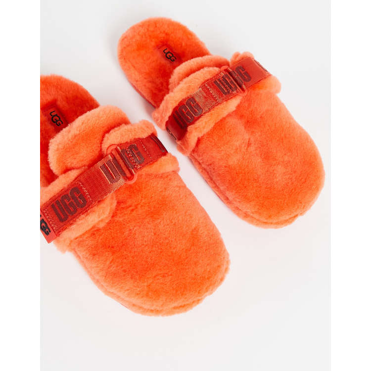 Ugg Fluff It sheepskin slippers in orange ASOS