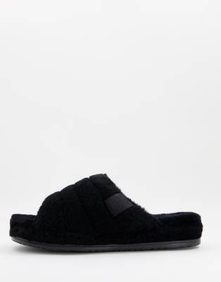 black ugg sliders