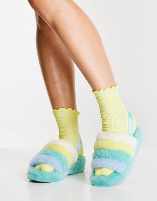 UGG Fluff Yeah flat sandals in tide pool multi