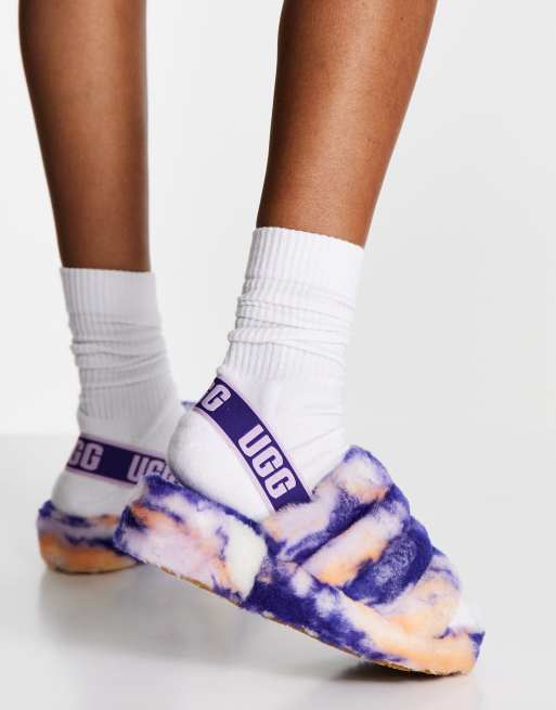 UGG Fluff Yeah fluffy slide in violet marble ASOS