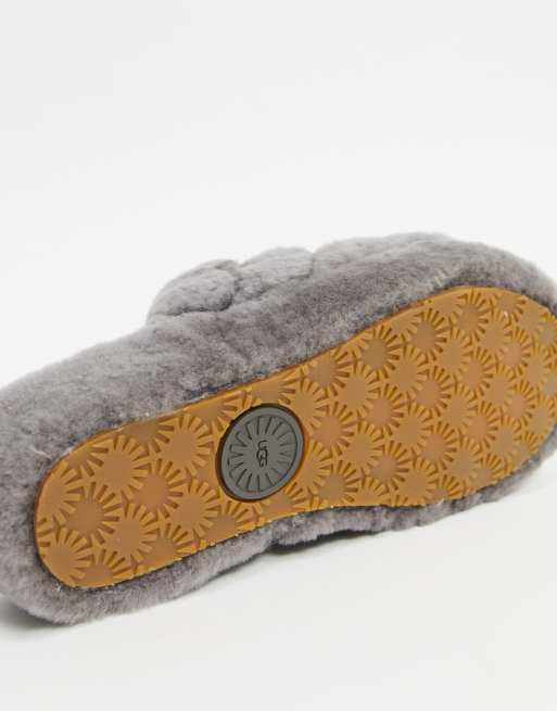 UGG Fluff yeah logo slippers in charcoal