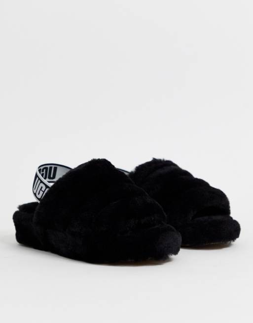 UGG Fluff Yeah slide flat sandals in black