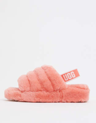 UGG Fluff Yeah slide sandals in coral 