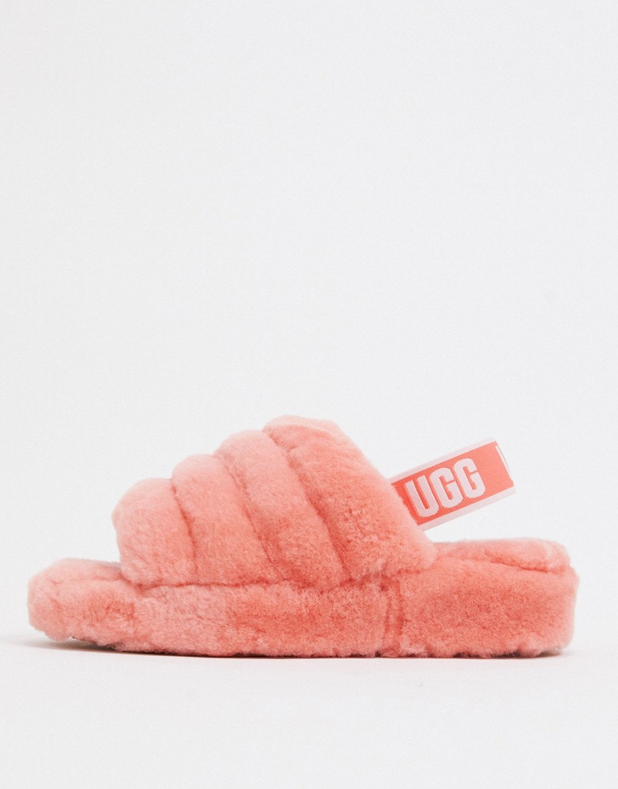 UGG Fluff Yeah slide sandals in coral-Pink