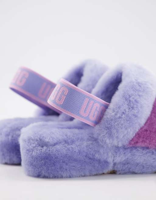 UGG Fluff Yeah slide slippers in cornflower multi, 2 of 4