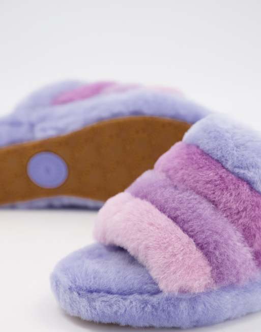 UGG Fluff Yeah slide slippers in cornflower multi, 3 of 4