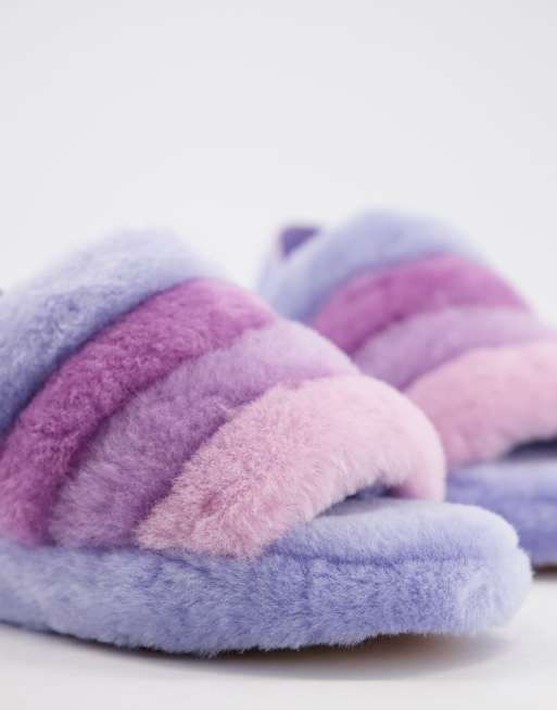 UGG Fluff Yeah slide slippers in cornflower multi, 4 of 4