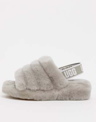 ugg fluff yeah logo slippers