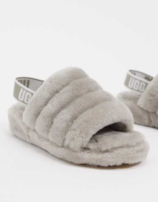 Grey fluff clearance yeah slide sandals