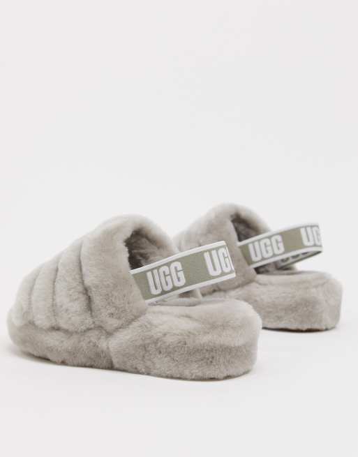 Grey fluff yeah online slide slippers