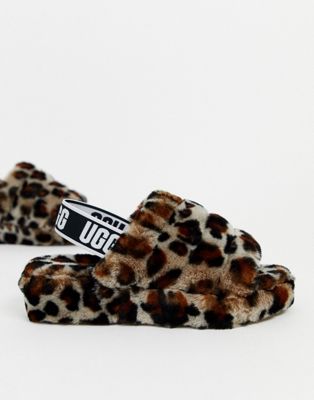 leopard ugg slides
