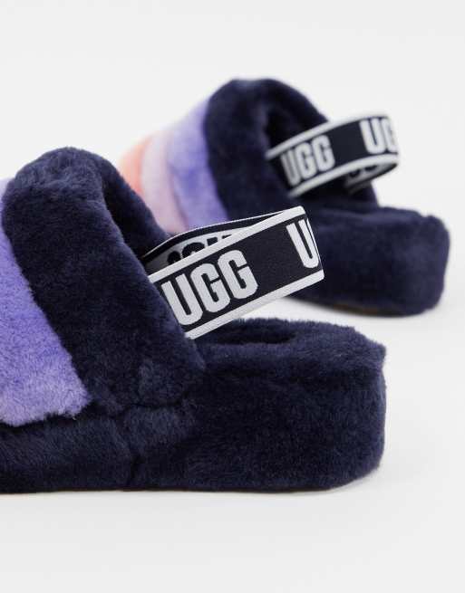 UGG Fluff Yeah slide slippers in multi stripe ASOS