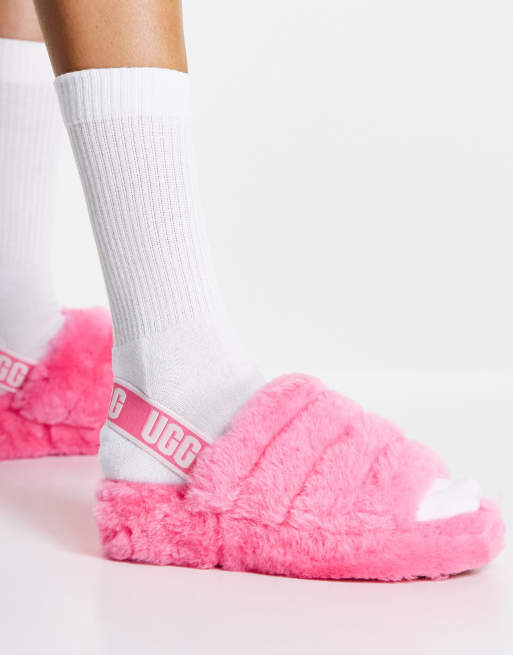 ︎UGG Fluff Yeah Slide 25cm ピンク UGG Fluff Yeah slide slippers in pink rose | ASOS