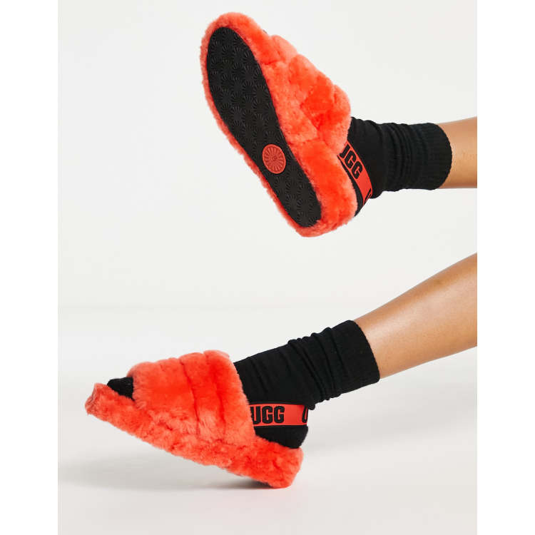 Ugg fluff yeah neon coral hot sale