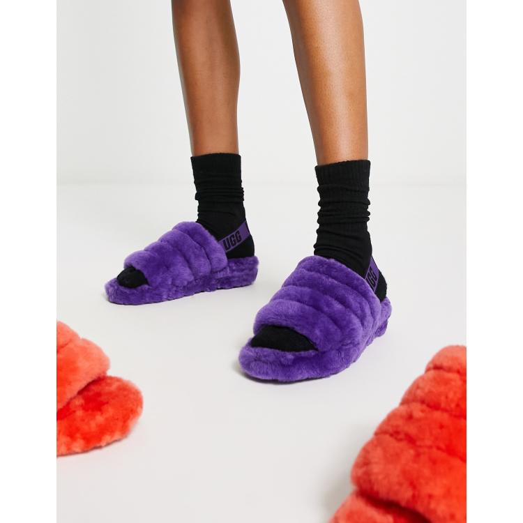 UGG Fluff Yeah slides in purple ASOS