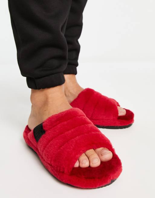 Ugg Fluff You Slippers In Red ASOS